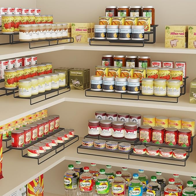 Dmevkic Expandable Can Organizer for Pantry,3-Tier Adjustable Can Organizers and Storage Holds Up to 24 Cans,Can Storage Rack for Pantry,Kitchen,Cabinet