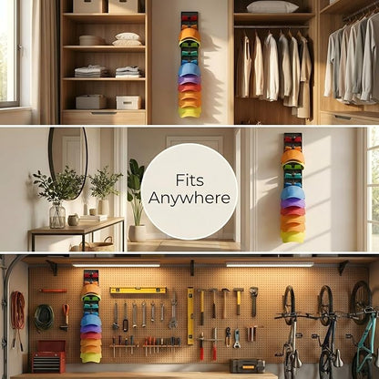 JBD Hat Organizer for Wall - No Drilling Hat Rack for Baseball Caps, 2 Pack Wall Mounted Hat Rack Holds 20 Hats, Space Saving Hat Storage for Closet Door Bedroom, Damage-Free Cap Holder