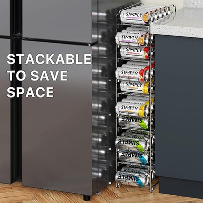Simple Houseware 2PK Front Loading Tall Skinny Can Dispenser, Chrome