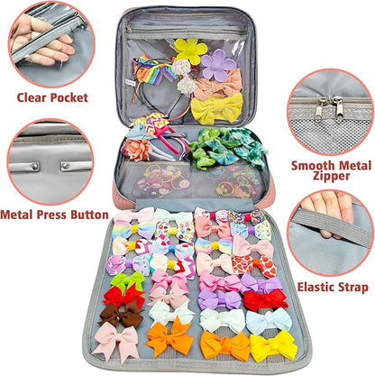 MICOM Large Capacity Baby GirlHair Accessories Organizer for Baby Girls, Hair Clips,Bows Storage, Multifunctional Case for Display Hair Clips