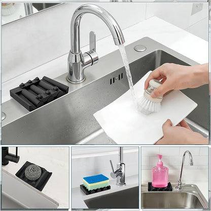 Silicone Soap Dish,Self Draining Soap Holder Perfect for Shower,Bathroom Sink,Kitchen Sink & Travel,Non-Slip Bar Soap Holder Extend Soap Life,Keep Soap Bars Dry & Easy Cleaning NBlack-1Pcs