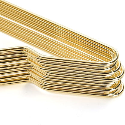 Tosnail 30 Pack 16.5" Stainless Steel Strong Wire Metal Hangers, Heavy Duty Clothes Hangers, Space Saving Closet Organizer - Gold