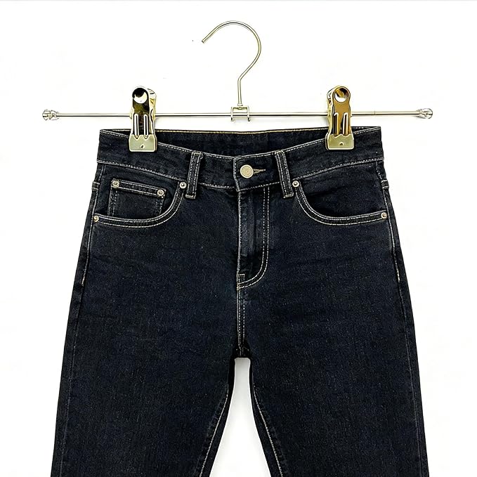 13.8" Gold Metal Wire Clips Hangers with Adjustable Clips - 30 Pack Pants Hangers with Clips Metal Perfect for Pants Trouser Underwear Bottom Clothes Heavy Duty Space Saving Closet Organization