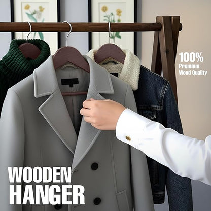 Utopia Home Premium Wooden Hangers 30 Pack - Durable & Slim Coat Hanger - Suit Hangers with 360-Degree Rotatable Hook - Wood Hangers with Shoulder Grooves (Vintage)