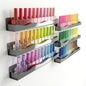 YMVV 15" Nail Polish Racks Wall Mounted Shelf,6 Pack Grey Acrylic Nail Polish Organizer Nail Supplies for Nail Techs,Great Display for Salons Retailers