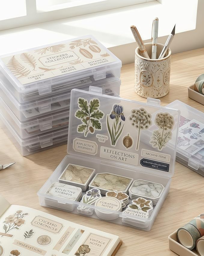 4 Pack Clear Plastic Storage Boxes with Lids, Organizer Containers 7.1x4.3x1.2 Inches for Small Parts, Crafts, Jewelry, Office Supplies