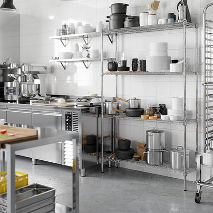 14" Deep x 48" Wide x 74" Height Wire Shelving Kit | 4-Tier | NSF Commercial Storage Rack Unit