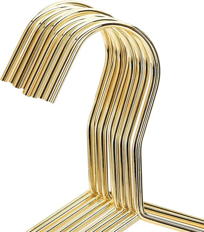 Tosnail 30 Pack 16.5" Stainless Steel Strong Wire Metal Hangers, Heavy Duty Clothes Hangers, Space Saving Closet Organizer - Gold