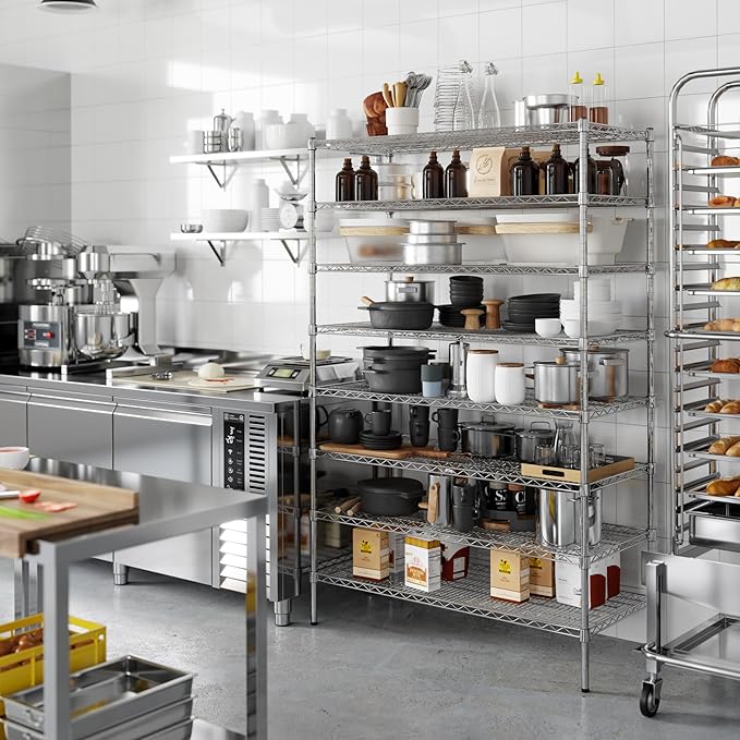 21" Deep x 48" Wide x 74" Height Wire Shelving Kit | 8-Tier | NSF Commercial Storage Rack Unit