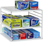 Upgraded Cabinet Organizers - Divided Compartment Holder for Plastic Bag, Wrap, Foil, Snack and Box - Kitchen Organization Under Sink Storage Suitable