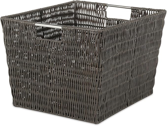 Whitmor Rattique Storage Tote Basket - Espresso