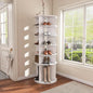 Rotating Shoe Rack Tower, 360-Degree Circular Storage Organizer for Shoes and Handbags, Vertical Space-Saving Cabinet for Entrance Hall, Independent Rotating Shoe Shelf