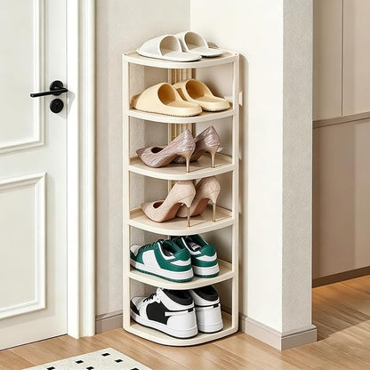 UFORU 6 Tier Vertical Shoe Rack,Corner Shoe Organizer for Entryway,Narrow Free Standing Shoe Organizer for Small Spaces,Tall Shoe Rock for Closet,Easy Assembly Shoe Storage Stand