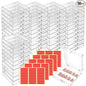 50PCS Press On Nail Storage Boxes Clear Plastic Fake Nail Tips Display Case with 150Pcs Adhesive Double Sided Tape Empty Packaging Boxes Container for Home Beauty Nail Art Business Salon