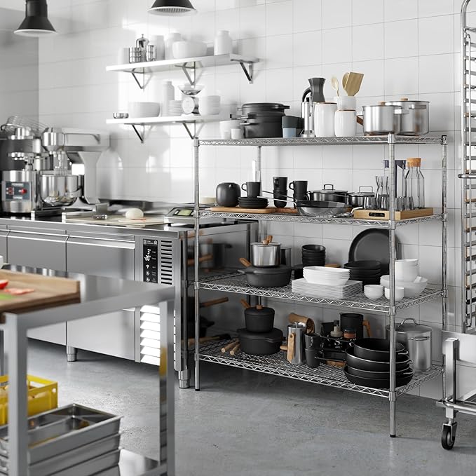 24" Deep x 48" Wide x 54" Height Wire Shelving Kit | 4-Tier | NSF Commercial Storage Rack Unit