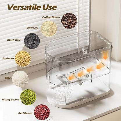 SYNCVIBE Rice Dispenser 22-25 Lbs Rice Storage Container with Measuring Cup Moisture Proof, Large Cereal Dry Food Storage, Household Airtight Food Dispenser Bucket for Kitchen Pantry Organization