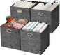 Posprica Storage Cubes,12×12 Storage Bins,Foldable Storage Baskets Fabric Drawers Containers for Shelf Cabinet Bookcase,Thick and Heavy Duty (4pcs, black)