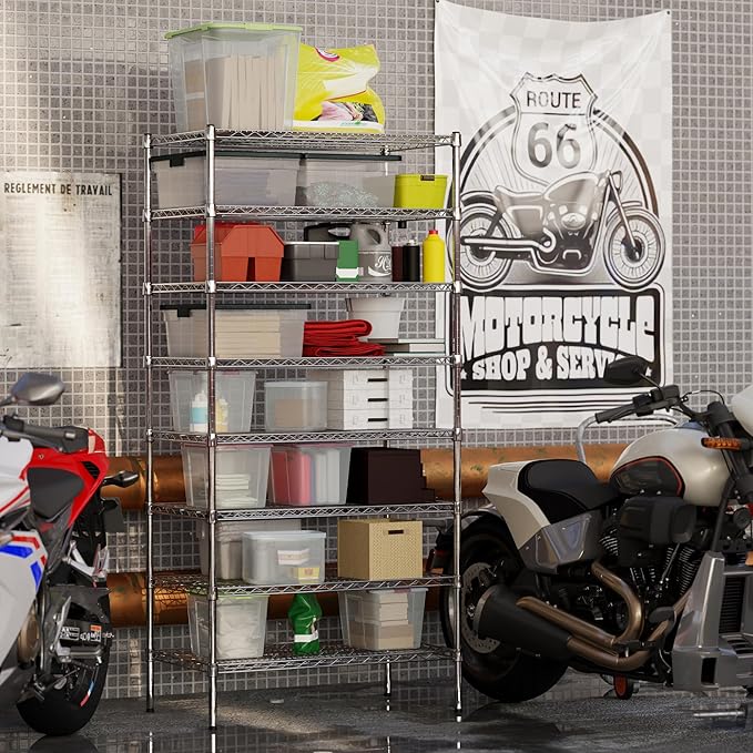 21" Deep x 36" Wide x 74" Height Wire Shelving Kit | 8-Tier | NSF Commercial Storage Rack Unit