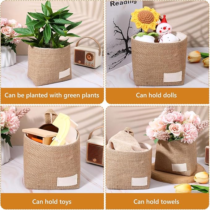 Yuanchu 2Pcs Small Hanging Storage Baskets, Wall Hanging Storage Bags Wall Mount Foldable Organizer Desktop Basket for Keys, Stationery, Cosmetics, Home Office Dorm Desk