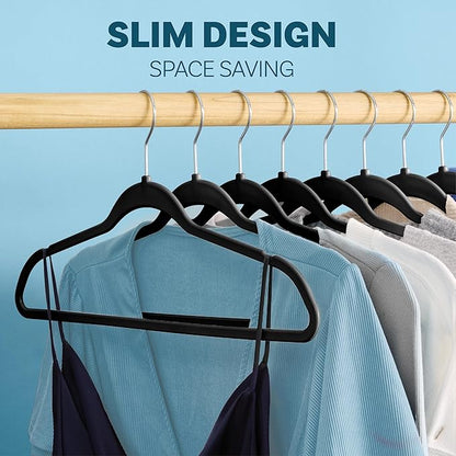 DEILSY™ Black Hangers 50 Pack - Thin Slim Space Saving, Plastic Hangers, Non Velvet Plastic Hanger for Closet Organization Hanger for Clothes Adult