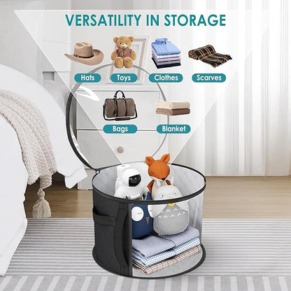 Large Capacity Hat Storage Bag for Women, Holds up to 7 Caps Cowboy Hat Organizer for Closet, Hat Storage Organizer for Travel (Black)