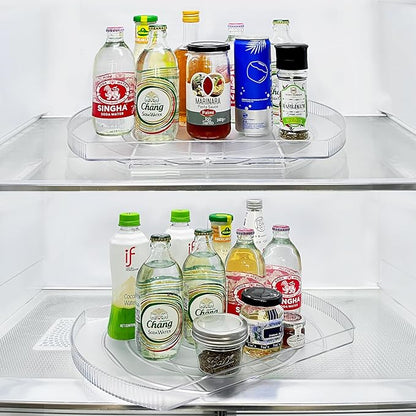 Incostar 360° Rotating Lazy Susan Turntable - Multifunctional Rectangular Organizer 16.5" x 11.1" for Refrigerator, Cabinet, Pantry, and Kitchen Countertop (1 Pack)