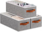 Fabric Storage Baskets, Foldable Clothes Organizer Boxes, 15 x 6 x 5 Inch Storage Cubes with Handles for Laundry Bathroom , Gray, 3-Pack