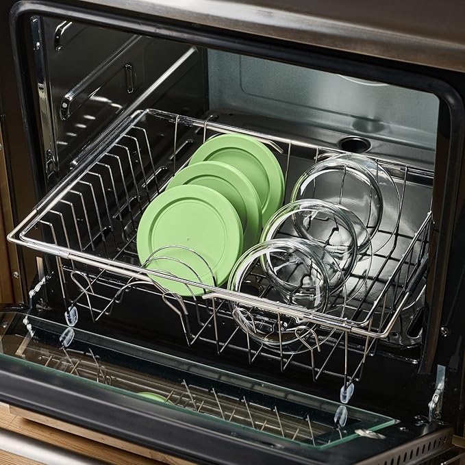 6-Piece Glass Food Storage Containers Set (3 Containers + 3 BPA-Free Lids) | 2-Cup, Leakproof | Microwave, Freezer, Oven & Dishwasher Safe | Ideal for Meal Prep & Pantry Organization, Pistachio