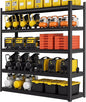 72''H Garage Shelving,3300LBS Heavy Duty Garage Shelving,40"W Industrial Shelving,Adjustable Storage Shelf Unit with Double Layer Posts for Garage,Basement,Warehouse,Commercial,Black 5 Tier