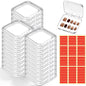 30pcs Press on Nail Case, Nail Storage Box Clear Acrylic Nails Display Box Packaging Fake Nails Storage Case with 90 Pcs Adhesive Double Sided Tape for Fake Nail-Storages,Display-/2.95*2.95inch