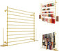 12 Layers 120cm Gold Wall Display Stand Wrapping Paper Ribbon Organizer Holder Storage Scarf Tie Belt Towel Spool Sewing Tool Hijab Metal Shelving for Home, Retail Stores, Flower Shop, Studio