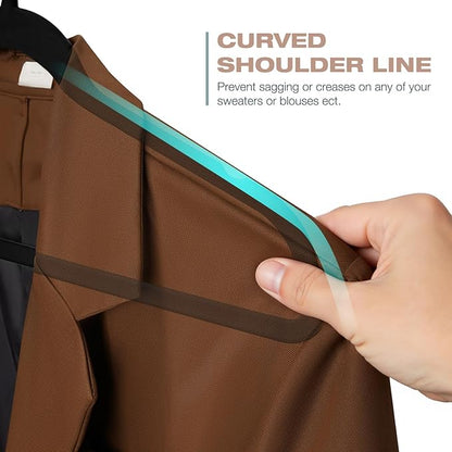 50 Pack Black Velvet Hangers,Coat Hanger Non Slip,Heavy-Duty,Space Saving,Slim Clothes Hangers for Pants,Outfit,Suits,Skirts,Coats,Dresses ect.Felt Hanger with Gold 360°Swivel Hook
