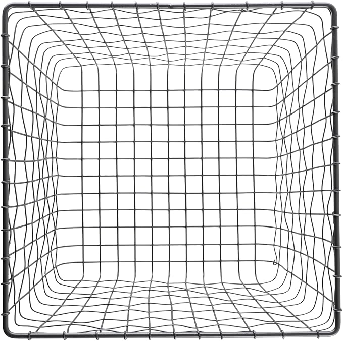 G.E.T. WB-305-MG Heavy Duty Iron Wire Utility Storage Bin/Basket, Square, 11" x 11" x 8"