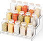 Yieach 3 Tier Spice Shelf Organizer for Cabinet,Pantry,Clear Acrylic Spice Rack Organizer and Tiered Spice Rack & Holder,Step Shelves for Vitamin,Medicine Bottle,Jar,Can,Condiment,Seasoning Shelf