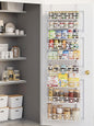 Over the Door Pantry Organizer, Over The Door Pantry Organizer Rack and Storage, 9 Tier Metal Hanging Spice Rack Shelves Door, Home & Kitchen Essentials, White