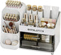Makeup Organizer with Drawers, Large Capacity Cosmetic & Skincare Storage Box, Countertop Vanity Organizer for Bathroom, Bedroom & Dresser, ABS Plastic, White
