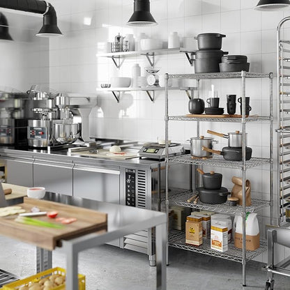 21" Deep x 30" Wide x 64" Height Wire Shelving Kit | 5-Tier | NSF Commercial Storage Rack Unit