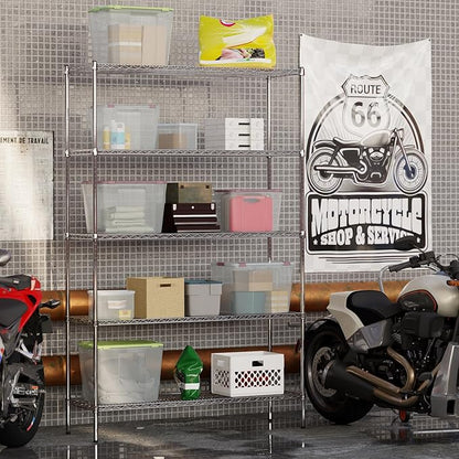 18" Deep x 54" Wide x 86" Height Wire Shelving Kit | 5-Tier | NSF Commercial Storage Rack Unit