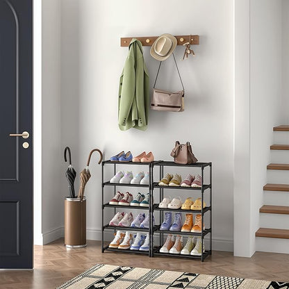 Autonomier 10 Tier Tall Shoe Rack, Narrow Lightweight Shoe Shelf, Compact Vertical Shoe Stand, Small Space Saving for Closet Floor, Dorm Storage Organizer, Front Door Entrance, Entryway