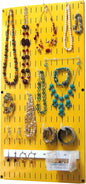 Wall Control Jewelry Organizer Wall Hanging Jewelry Holder Kit Wall Mounted Necklace Organizer Kit in Yellow