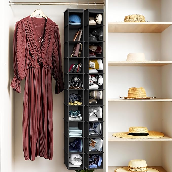 Simple Houseware 10 Shelves Closet Hanging Shoe Organizer, Black