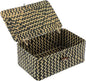 Hipiwe Seagrass Storage Baskets with Lid Woven Wicker Storage Bins for Organizing Natural Rectangular Home Organizer for Bedside Living Room Entryway Table,10.2" x 6.3" x 3.9"