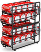 CANYAVE Soda Can Organizer Storage Rack, 2 Pack Stackable Beverage Soda Can Dispenser Organizer Holder for Refrigerator, Cabinet, Pantry (Black)