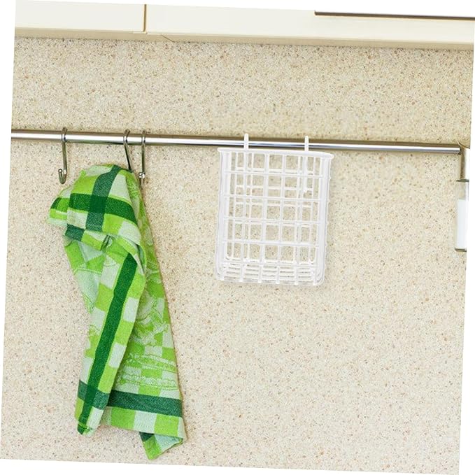 Cabilock Iron Wire Hanging Basket Storage Rack for Kitchen Organization Under Sink Door Organizer Over Cabinet Basket Space Saving for Utensils Toiletries Design