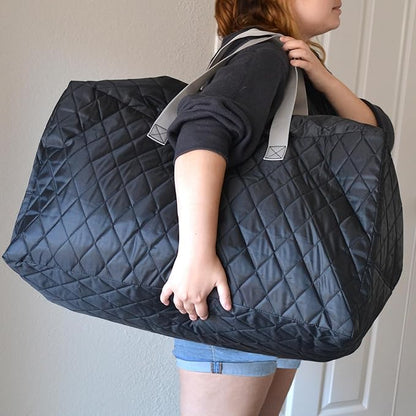 Simple Living Solutions Quilted Storage Bag, Medium, 25 Gallon Heavy Duty Fabric Organizer with Reinforced Handles & Zipper, Ideal for Clothes, Bedding & Travel