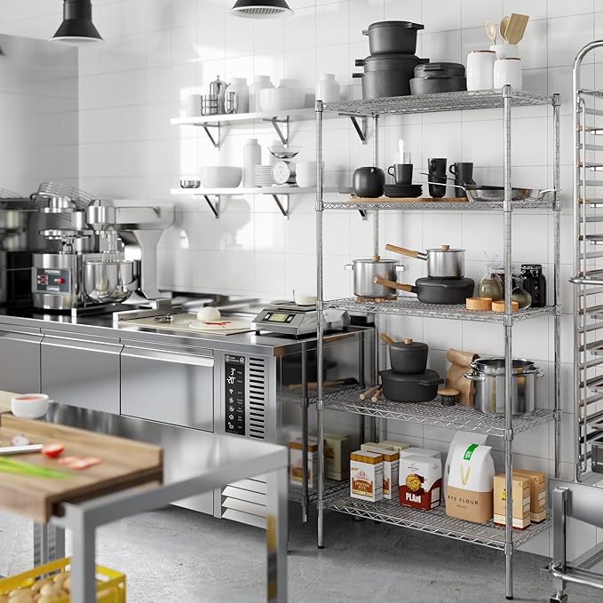 18" Deep x 36" Wide x 74" Height Wire Shelving Kit | 5-Tier | NSF Commercial Storage Rack Unit