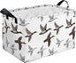 Mallard Duck Storage Basket, Collapsible Waterproof Canvas Organizer Bin, Funny Rectangular Kids Toys Storage Box Cute Mallard Duck Decor, Shelf Baskets for Closet Bedroom Office Dorm (Brown)