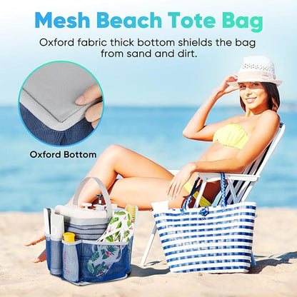 EUDELE Mesh Shower Caddy Portable for College Dorm Room Essentials,Shower Caddy Dorm with 8-Pocket Large Capacity for Beach,Swimming,Gym,Travel essentials