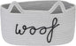 Sea Team Dog Toy Basket with Handles, 16.5 x 11 x 7 Inches, 4.4 Gallons Large Cotton Rope Storage Bin, Box, Shelf Organizer for Pet Chew Toys, Foods, Grey Woof