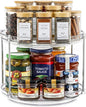 2 Tier Non-Skid Acrylic Lazy Susan Organizer - Rotating Spice Rack - Turntable Organization for Kitchen, Pantry, Countertop, Closet, Bathroom, Vanity, Medicine Cabinet Organizing,10''
